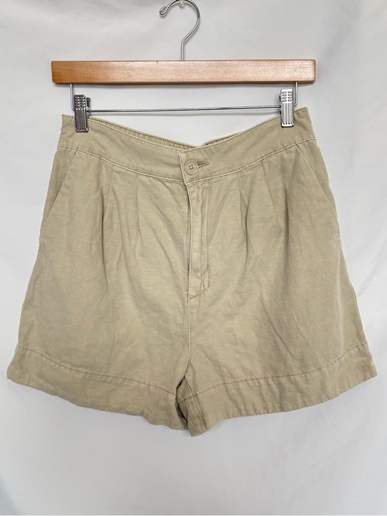 Joie Linen Blend Shorts Rainy Day Beige Pleated High Rise Lightweight Size XS - Picture 2 of 4